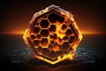 Hexagon in fire on dark background Royalty Free Stock Photo