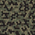 Hexagon Forest Camouflage seamless patterns