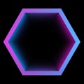 Hexagon frame in pink-blue gradient