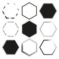 Hexagon frames geometric. Design vector black. Vector illustration. EPS 10.