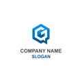 Hexagon G letter initial logo. Royalty Free Stock Photo