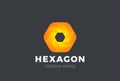 Hexagon geometric abstract Logo infinity design vector template.Media Game Logotype concept icon