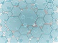 Hexagon glass and silver molecule science technology Royalty Free Stock Photo