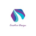 Hexagon gradient awesome creative logo design template