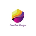 Hexagon gradient awesome creative logo design template