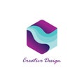 Hexagon gradient awesome creative logo design template