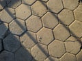 Hexagon gray paving background and wallpaper Royalty Free Stock Photo