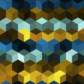 Hexagon grid seamless vector background. Minimal polygons with bauhaus corners geometric graphic design. Royalty Free Stock Photo