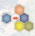 Hexagon group for business concept