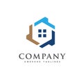 Hexagon house logo vector, creative Real Estate logo