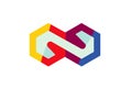 Hexagon Infinite Logo Royalty Free Stock Photo
