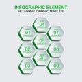 Hexagon infographic element vector template