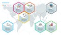 Hexagon inforgraphics on vector art. Royalty Free Stock Photo