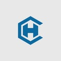 Hexagon initial ch/hc logo