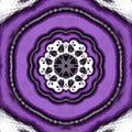 Hexagon lace purple beautiful ornament. Hexagonal ornamental geometric doily pattern. Lavender mandala Royalty Free Stock Photo