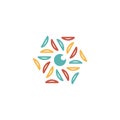 Hexagon lens logo design vector unique, modern Royalty Free Stock Photo