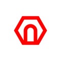 Hexagon letter n logo icon design template vector