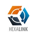 Hexagon Link technology logo concept design. Symbol graphic template element Royalty Free Stock Photo