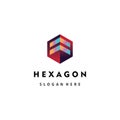 Hexagon logo element illustration color design vector template building Royalty Free Stock Photo