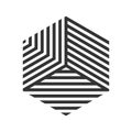 Hexagon logo geometric stripe vector cube tile