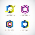 Hexagon logo set