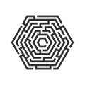 Hexagon maze, labyrinth icon. Business concept.