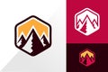 Hexagon Mountain Outdoor Logo Design Brand Identity Logos Designs Vector Illustration Template