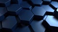 Hexagon nanotechnology Molecular Grid Dark Background, vector illustration