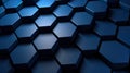 Hexagon nanotechnology Molecular Grid Dark Background, vector illustration