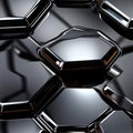 Hexagon pattern in black with mirrors and liquid metal (tiled)