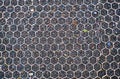 Hexagon pattern filled with pebbles