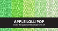 Hexagon pattern set Apple Lollipop. Vector seamless geometric backgrounds Royalty Free Stock Photo