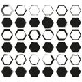 Hexagon pattern set. Geometric shape elements. Honeycomb grid texture. Vector decorative illustration. Royalty Free Stock Photo