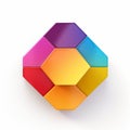 Colorful Hexagon Icon On White Background Royalty Free Stock Photo