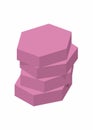 Hexagon paving block stacks. Simple flat illustration in isometric view. Royalty Free Stock Photo