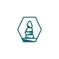 Hexagon Pile Stones Life Balance Business Logo