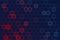 Hexagon red and blue pattern. Abstract technology colour hexagons background vector Royalty Free Stock Photo