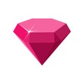 Hexagon red gemstone. Ruby side view. Vector illustration Royalty Free Stock Photo