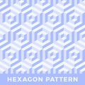 Hexagon seamless, abstract cube vector pattern. Blue color tone design, geometric 3d vector wallpaper, cube pattern background Royalty Free Stock Photo