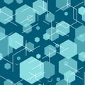 Hexagon seamless tech pattern. Vector illustration