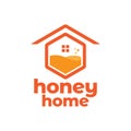 Hexagon shape home with honey abstract logo design, vector graphic symbol icon illustration creative idea