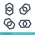 Hexagon Shape Infinity Icon Vector Logo Template Illustration Design. Vector EPS 10 Royalty Free Stock Photo