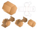 Hexagon shape Paper Bag packaging diecut template