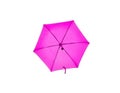 Hexagon shape pink umbrella isolated on white background.