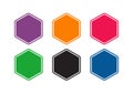 Hexagon shape set, empty hexagon shape for icon background - Vector Royalty Free Stock Photo