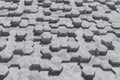 Hexagon Shaped Concrete Blocks Wall Background. Perspective View. 3D Illustration Royalty Free Stock Photo