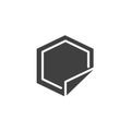 Hexagon-shaped label or sticker vector icon