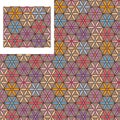 Hexagon six petal flower change seamless pattern