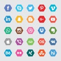 Hexagon Social Media Icons