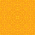 Hexagon star symmetry orange yellow seamless pattern